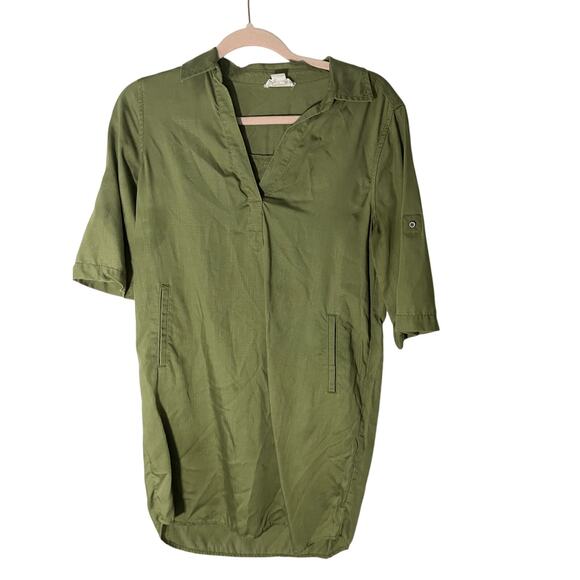 Loft Lounge Women's Olive Army Green Shirt Slip Dress Contemporary Coastal Beach - Picture 1 of 6